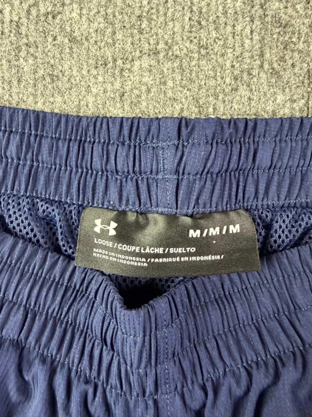 Under  Armour Loose Mens Elastic Waist Track Pants Size M Blue/White - Picture 3 of 10
